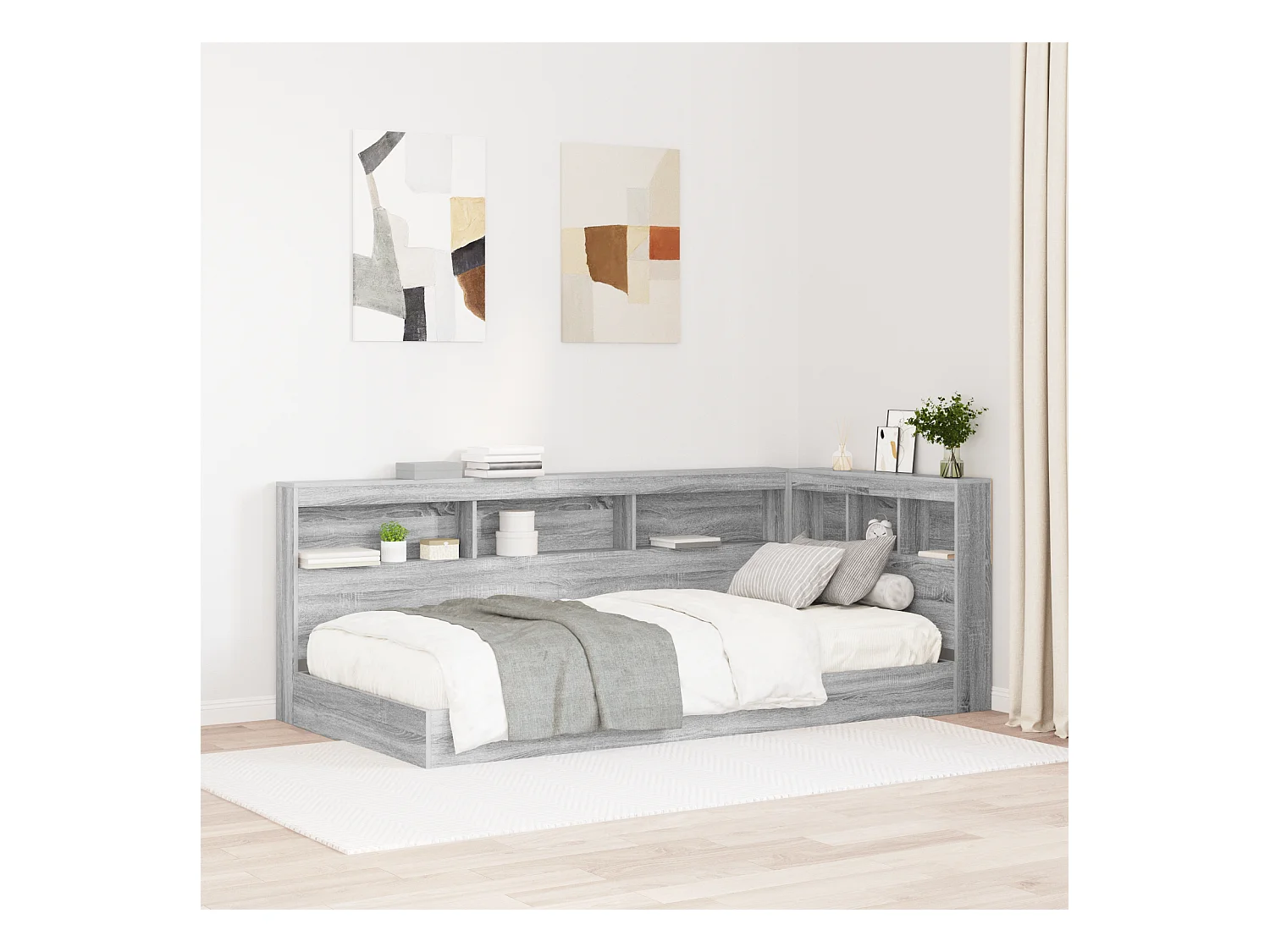 Tête de Lit de rangement | Panneau de tête pour lit Sonoma gris 80 cm Bois d'ingénierie