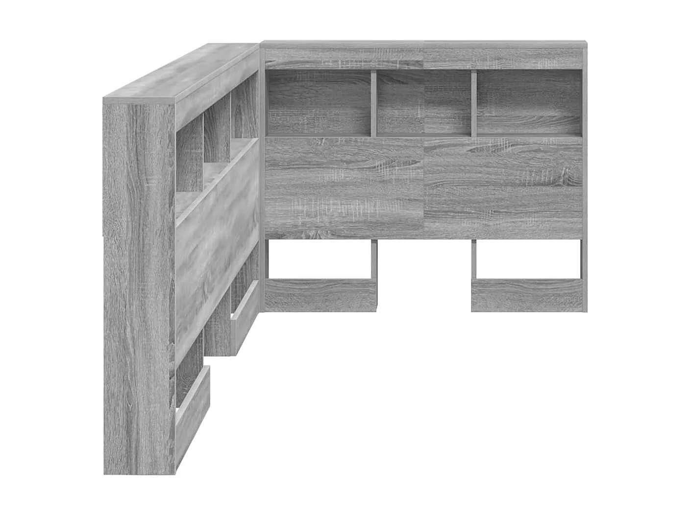 Mueble cabecero con almacenamiento | Cabecera de almacenamiento con estante Gris sonoma 80 cm