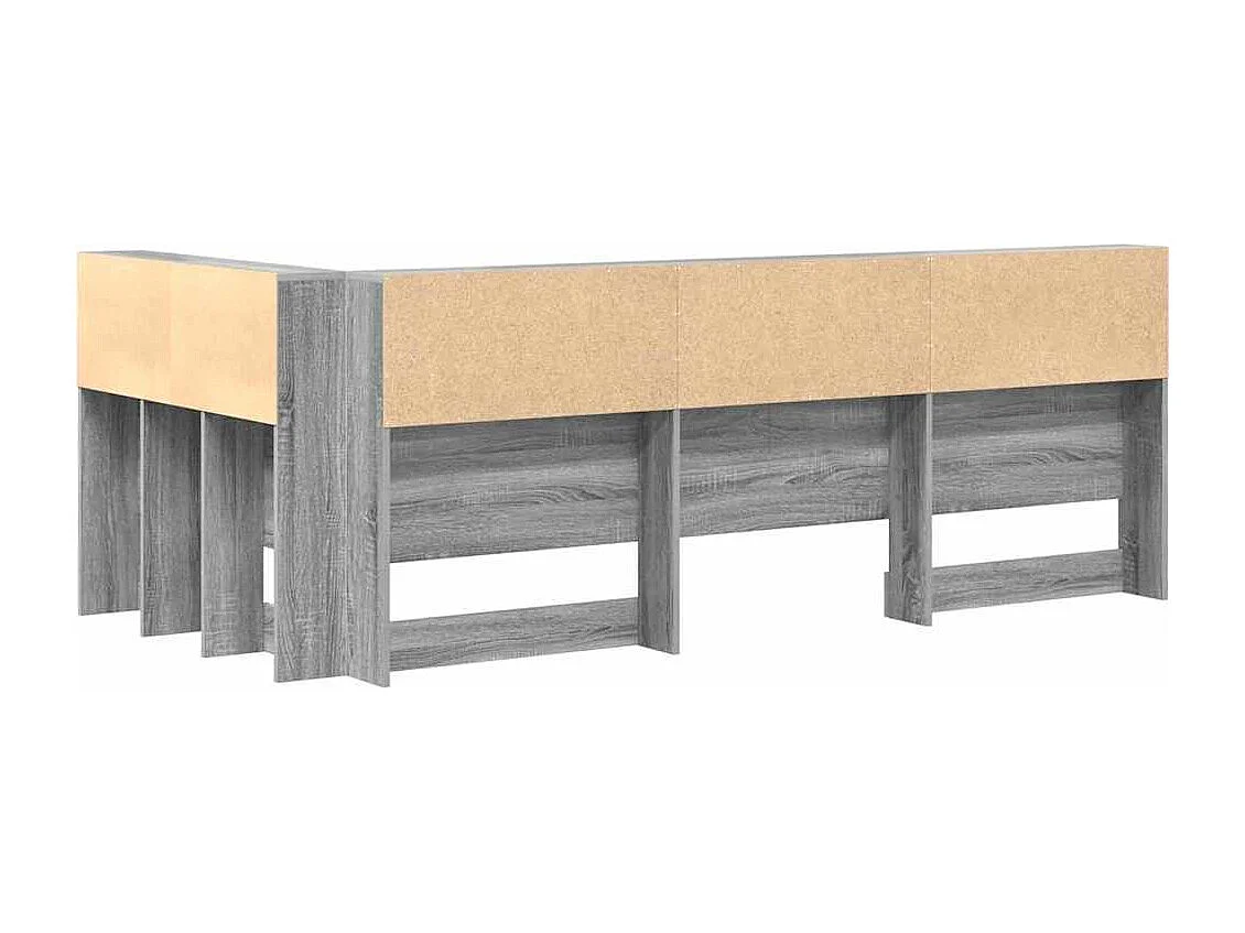 Mueble cabecero con almacenamiento | Cabecera de almacenamiento con estante Gris sonoma 80 cm
