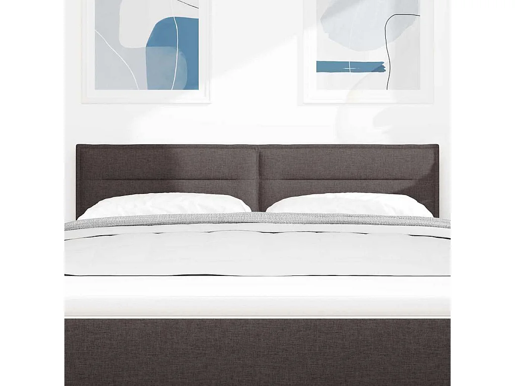 Tête de Lit | Panneau de tête pour lit Moderne Hauteur réglable Manuel Marron foncé 140 cm tissu