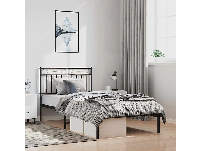 Mueble cabecero | Cabezal de cama | Cabecero de metal blanco 193 cm