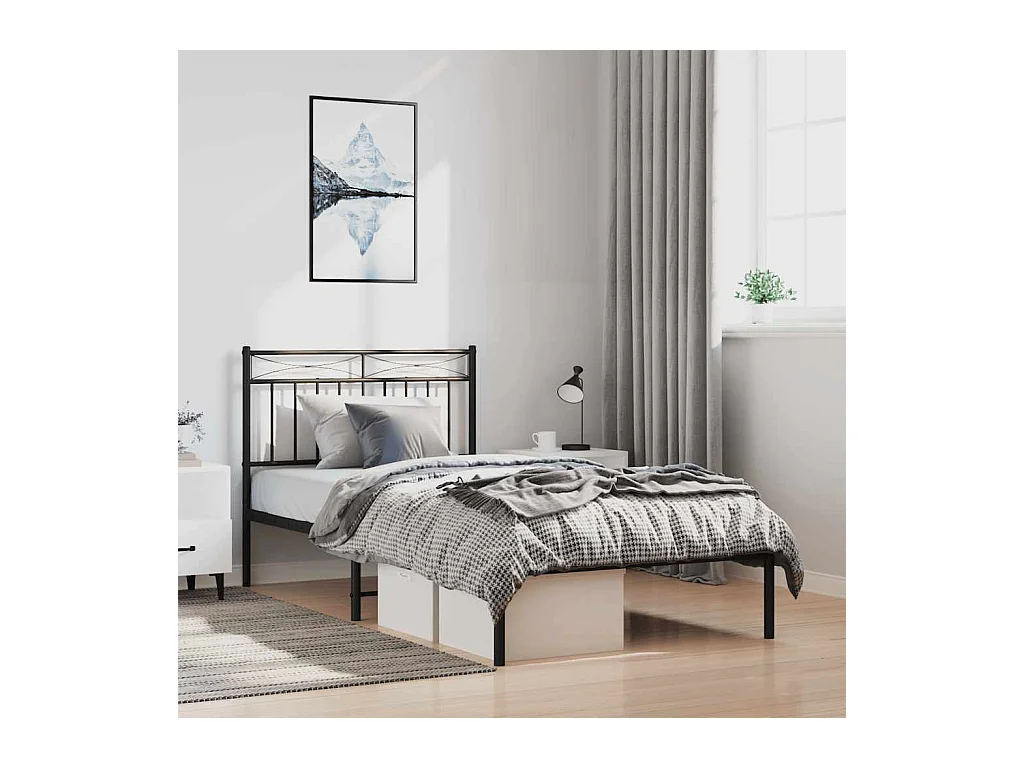 Mueble cabecero | Cabezal de cama | Cabecero de metal blanco 193 cm
