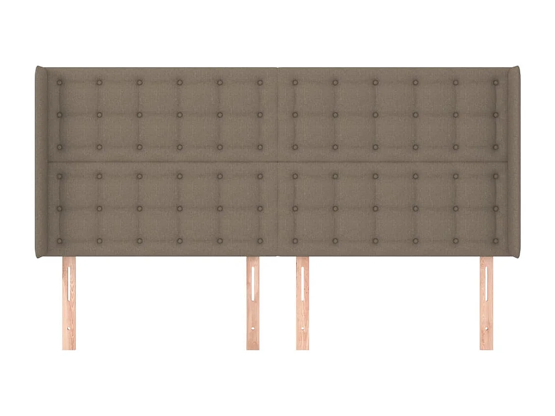 Tête de Lit | Panneau de tête pour lit Moderne avec oreilles Taupe 183x16x118/128 cm Tissu