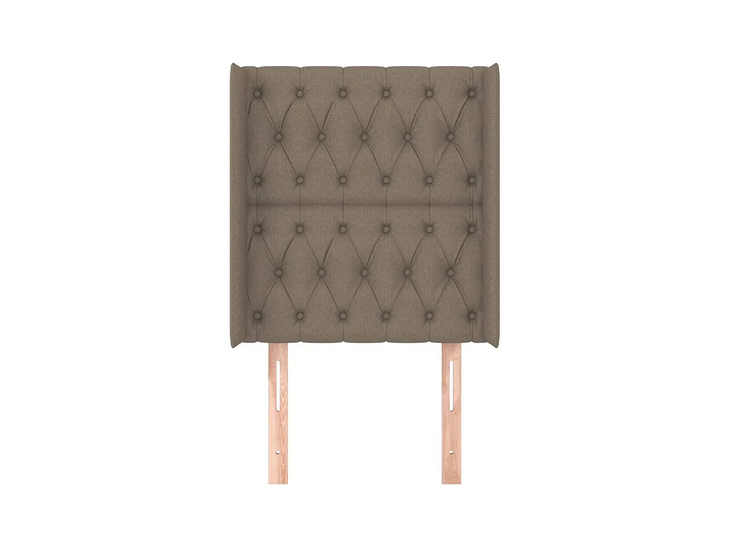 Cabecero | Cabezal de Cama | Mueble cabecero con orejas de tela gris taupe 83x16x118/128 cm