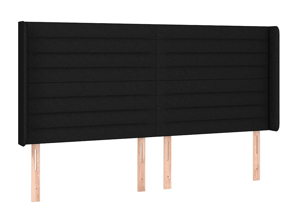 Hoofdbord | Hoofdeinde LED 183x16x118/128 cm stof zwart