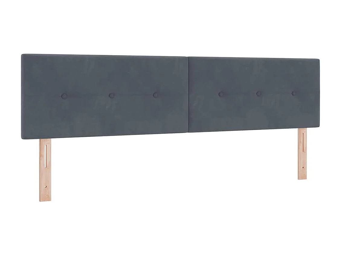 Tête de Lit | Panneau de tête pour lit Moderne avec des lumières à LED Gris 180 cm Velours