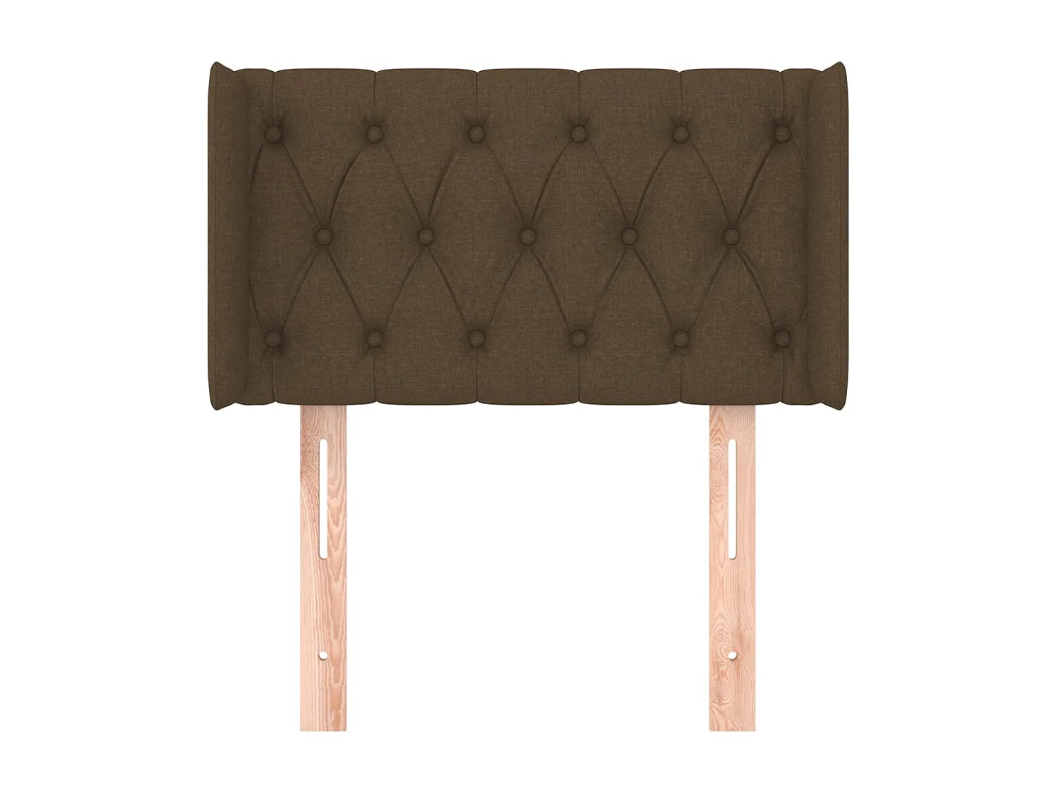 Tête de Lit | Panneau de tête pour lit Moderne avec oreilles Marron Foncé 83x16x78/88 cm Tissu