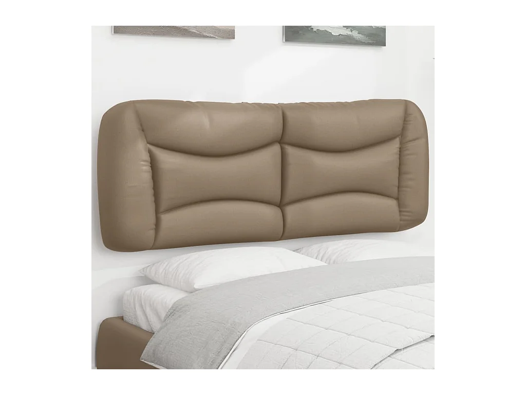 Cabecero de Cama | Cabezal de cama | Mueble de cabecero acolchado Hvar cuero sintético capuchino 120 cm