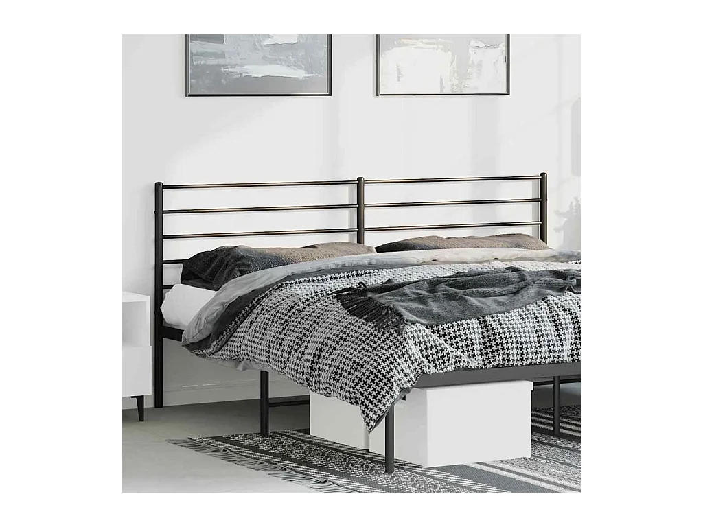 Mueble cabecero | Cabezal de cama | Cabecero de metal negro 180 cm