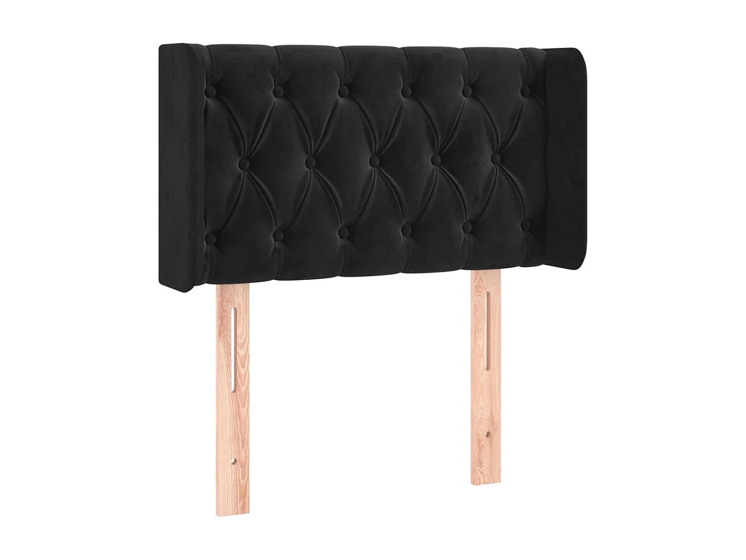 Hoofdbord | Hoofdeinde LED 83x16x78/88 cm fluweel zwart