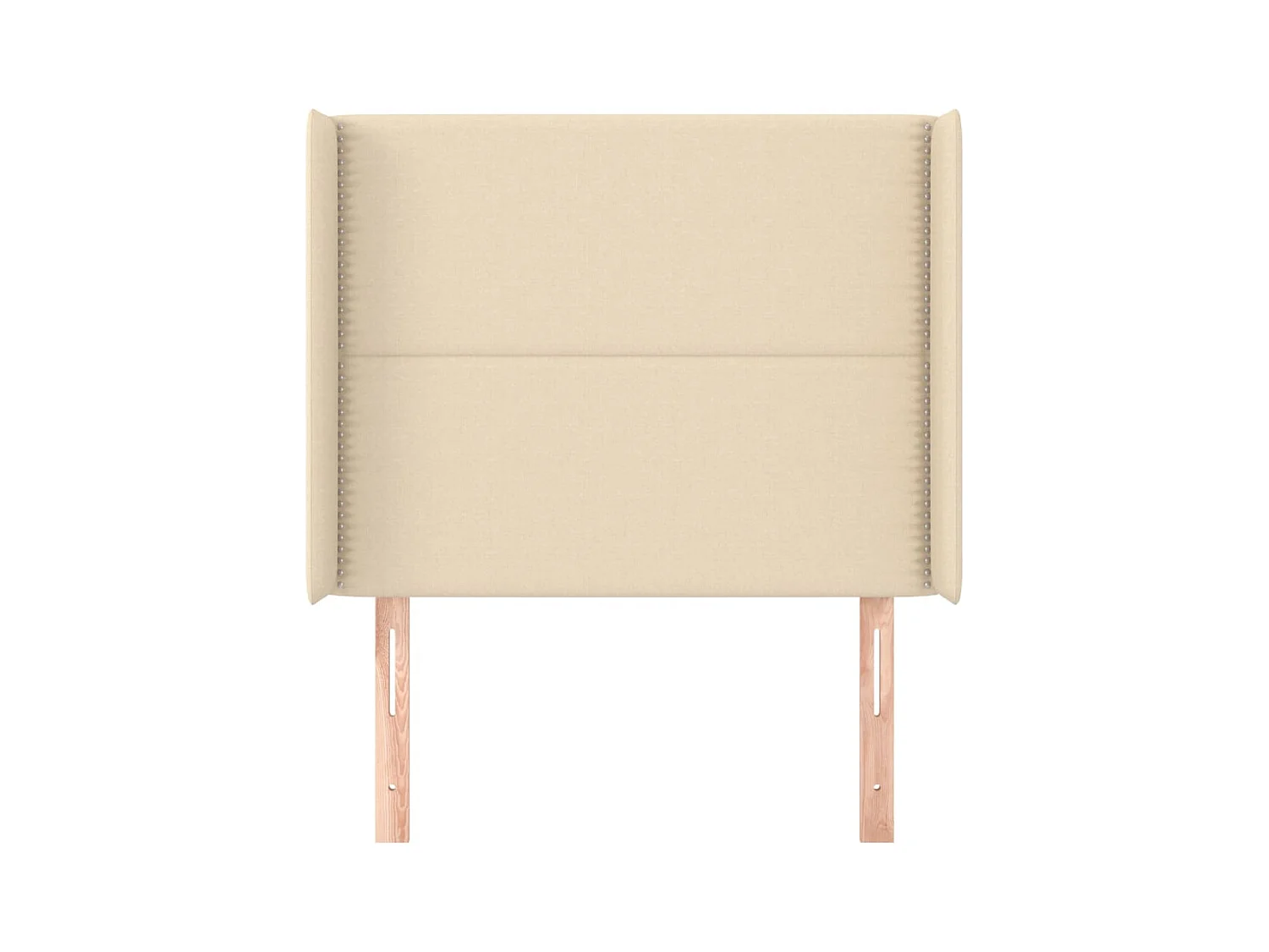 Cabecero | Cabezal de Cama | Mueble cabecero con orejas de tela color crema 93x16x118/128 cm