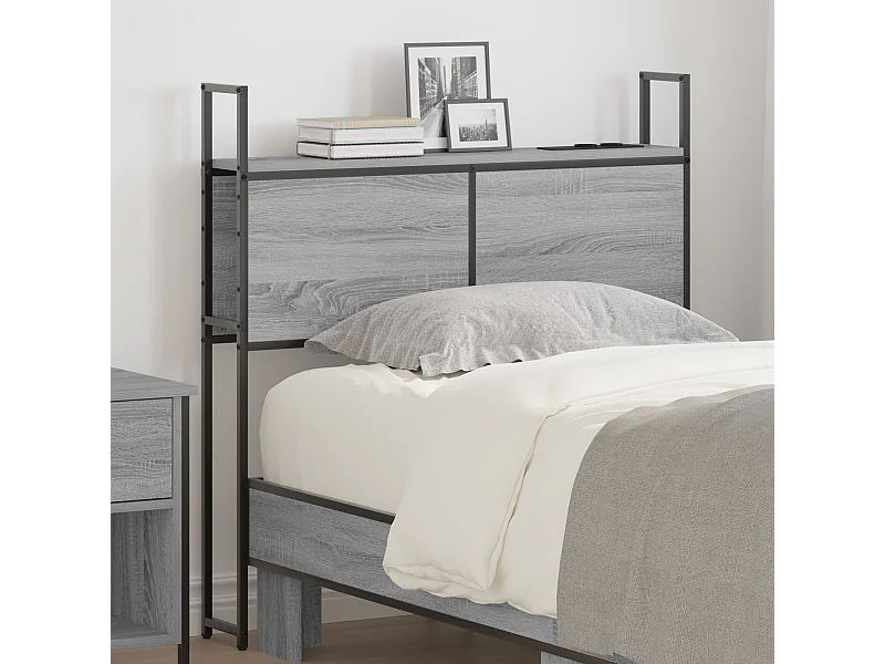 Tête de Lit de rangement | Panneau de tête pour lit Sonoma gris 90 cm Bois d'ingénierie