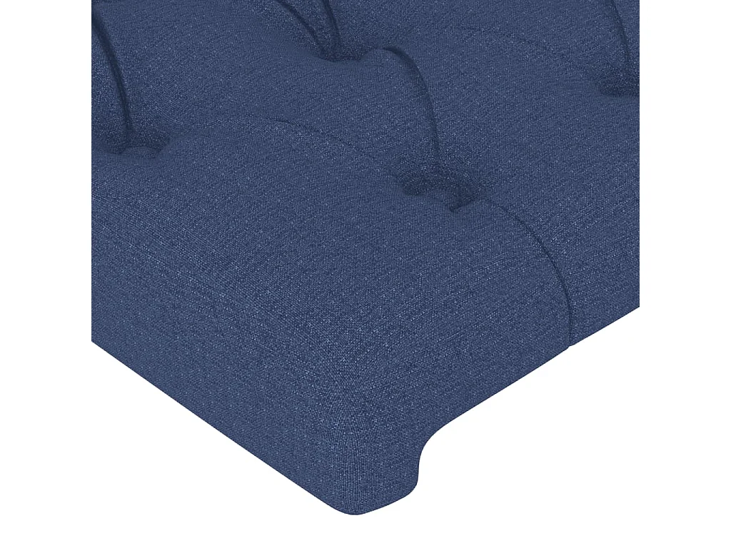 Tête de Lit | Panneau de tête pour lit Moderne à LED Bleu 93x16x118/128 cm Tissu