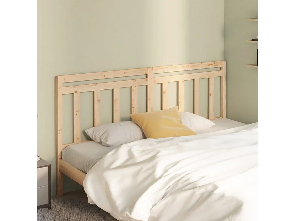 Cabecero de Cama | Cabezal de cama | Mueble de cabecero madera maciza de pino 186x4x100 cm