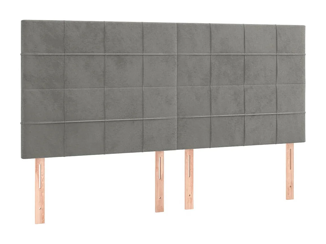Hoofdbord | Hoofdeinde LED 160x5x118/128 cm fluweel lichtgrijs