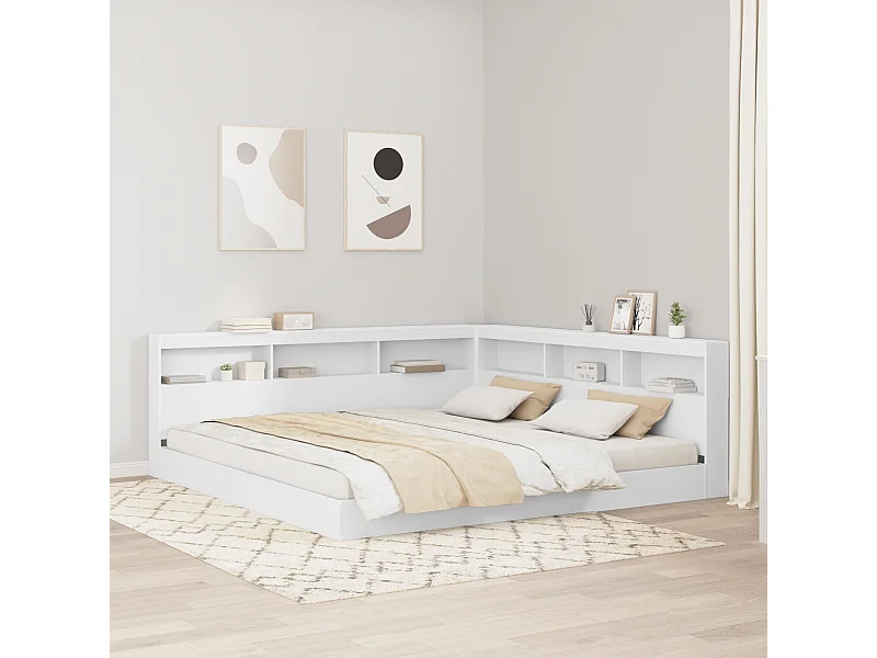 Tête de Lit de rangement | Panneau de tête pour lit Blanc 200 cm Bois d'ingénierie