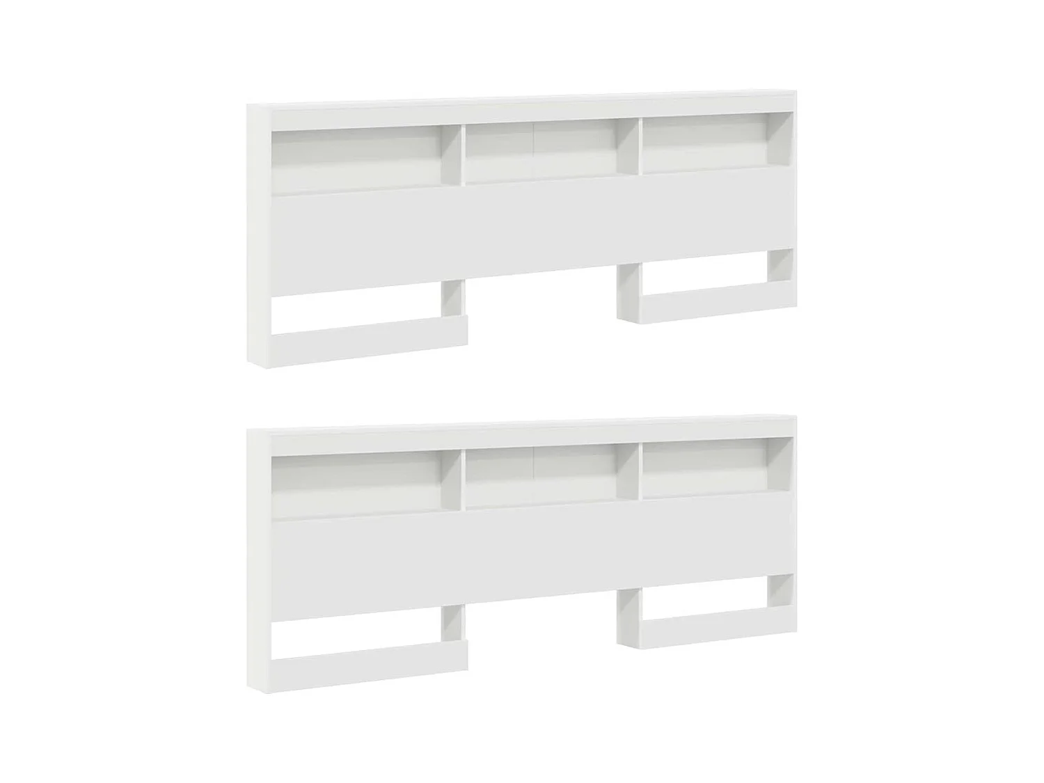 Mueble cabecero con almacenamiento | Cabecera de almacenamiento Blanco 200 cm Madera contrachapada