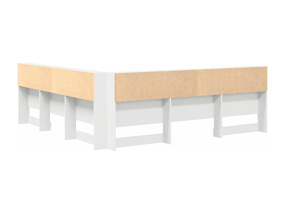 Mueble cabecero con almacenamiento | Cabecera de almacenamiento Blanco 200 cm Madera contrachapada