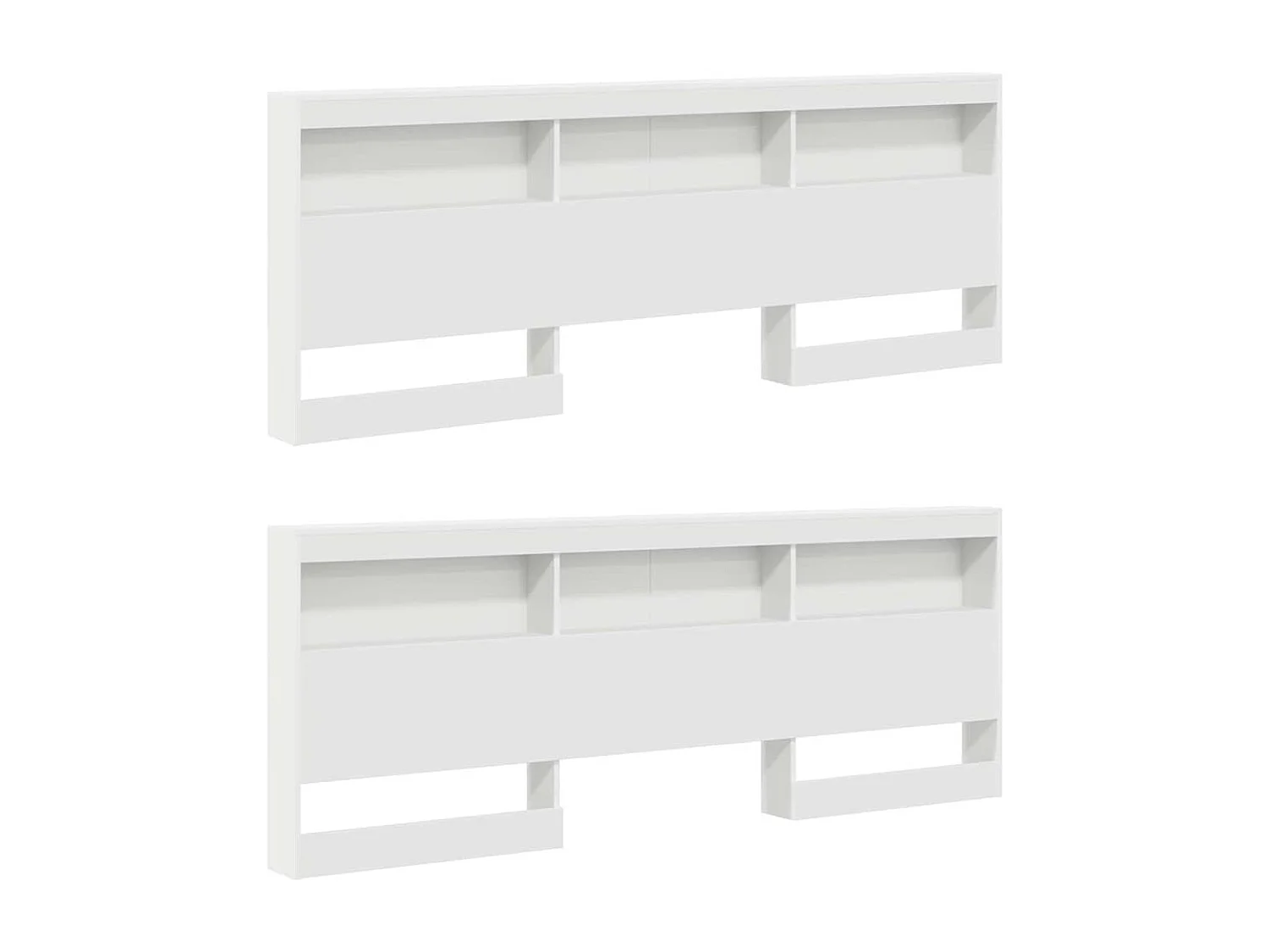 Mueble cabecero con almacenamiento | Cabecera de almacenamiento Blanco 200 cm Madera contrachapada