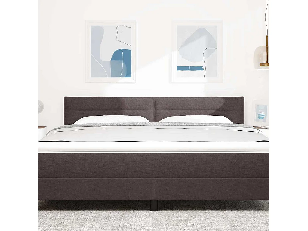 Tête de Lit | Panneau de tête pour lit Moderne Hauteur réglable Manuel Marron foncé 180 cm tissu