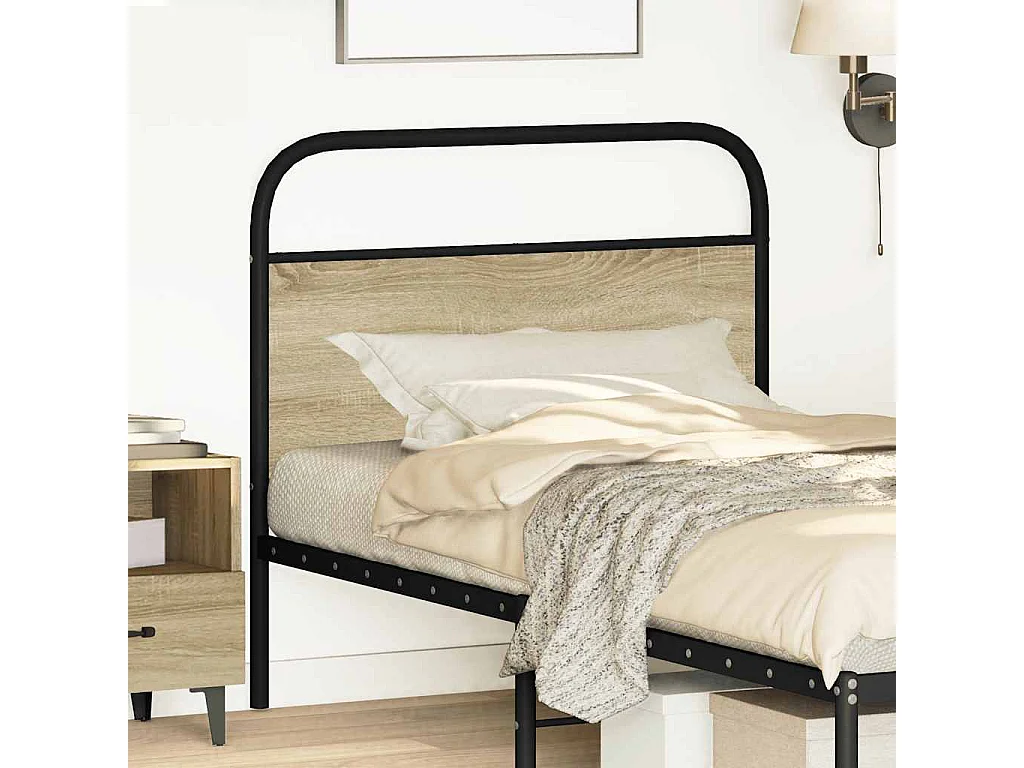 Tête de Lit | Panneau de tête pour lit Moderne chêne sonoma 100 cm acier et bois d'ingénierie
