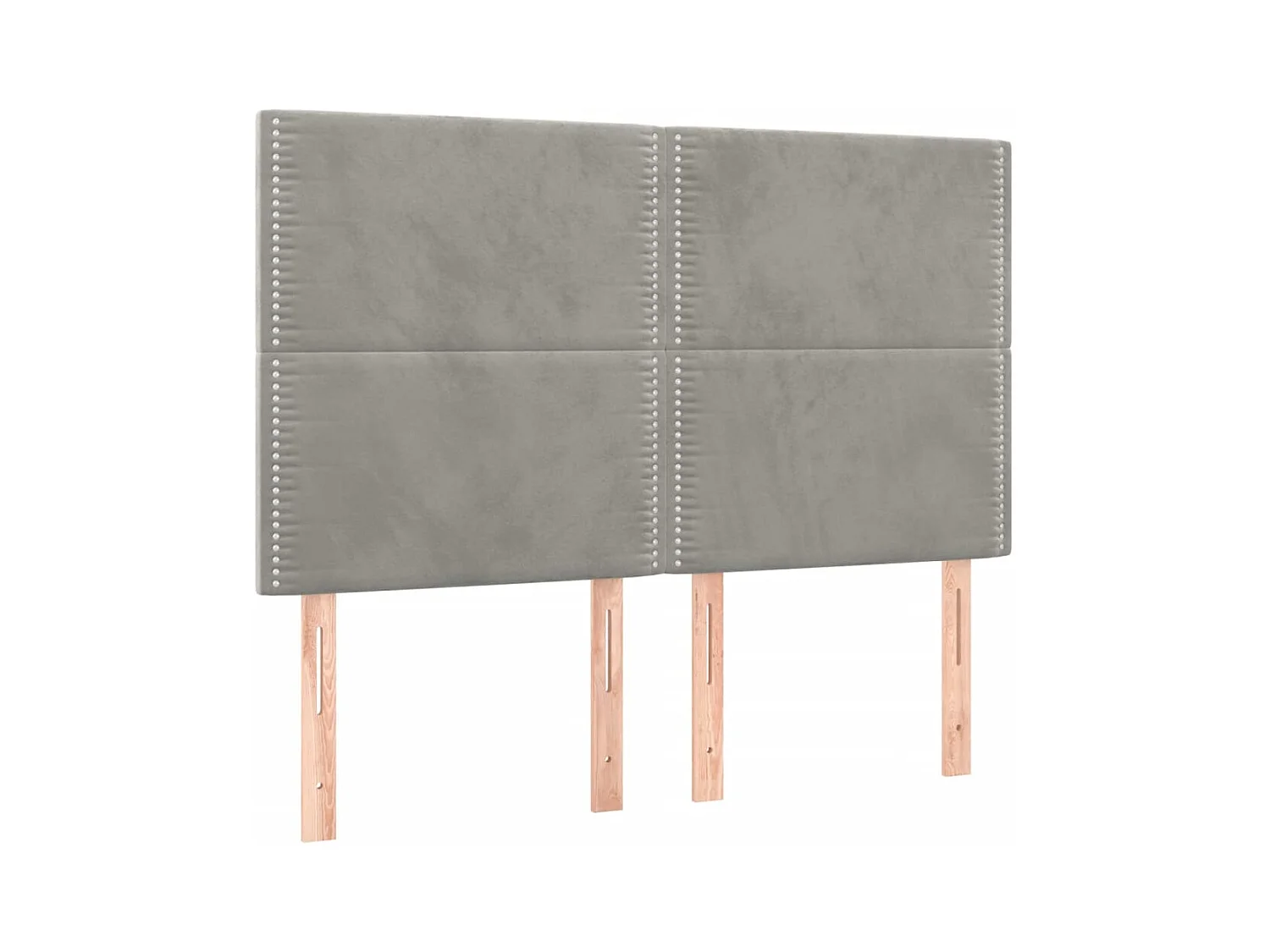 Cabeceros | Cabezal de cama | Mueble de cabecero 4 unidades terciopelo gris claro 72x5x78/88 cm