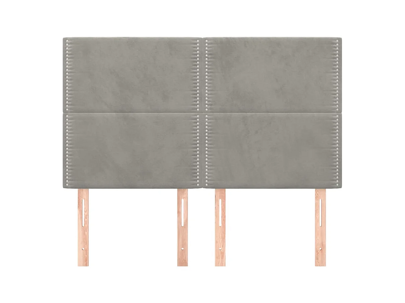 Cabeceros | Cabezal de cama | Mueble de cabecero 4 unidades terciopelo gris claro 72x5x78/88 cm