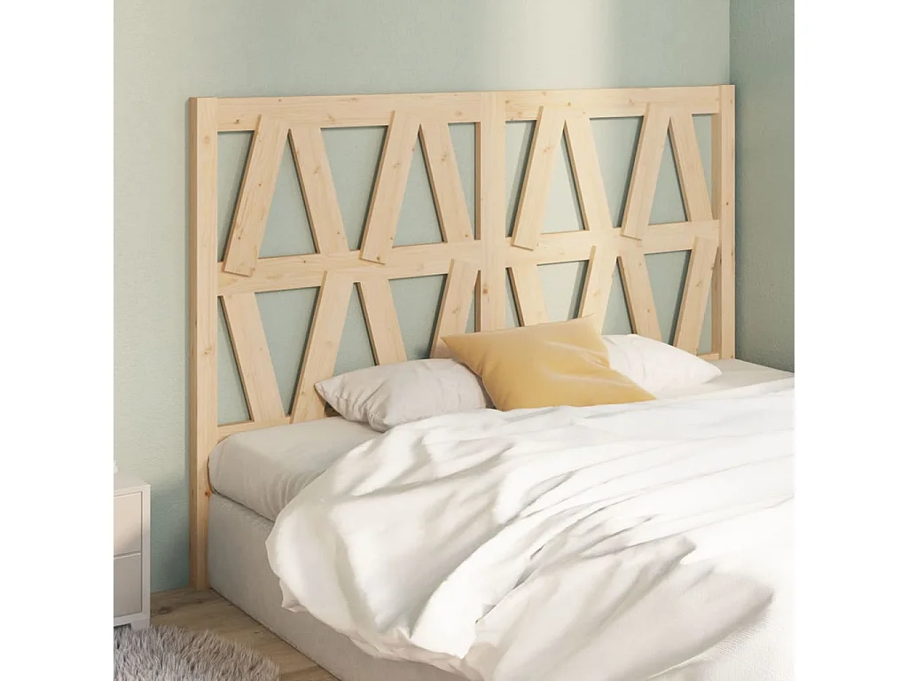 Cabecero de Cama | Cabezal de cama | Mueble de cabecero madera maciza de pino 141x4x100 cm