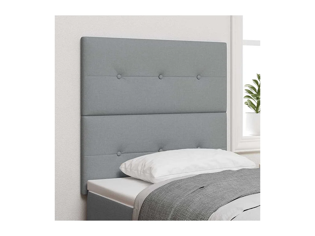 Tête de Lit | Panneau de tête pour lit Moderne LED avec des lumières à LED Gris clair 100 cm tissu