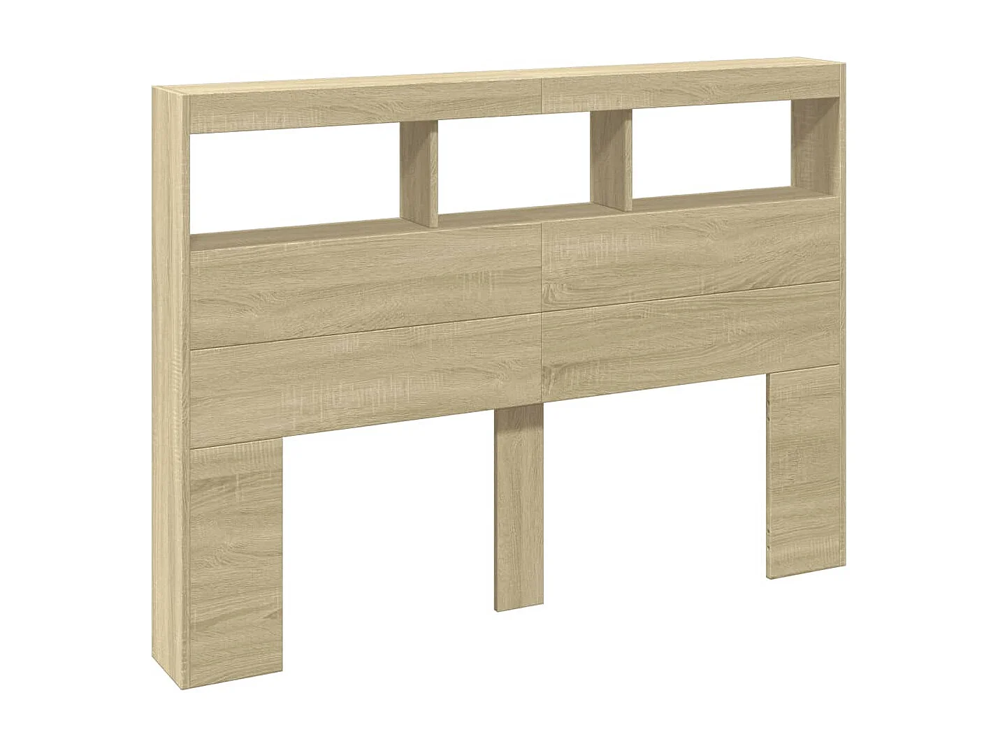 Cabecero de Cama | Cabezal de cama | Mueble de cabecero con LED roble Sonoma 140x17x102 cm