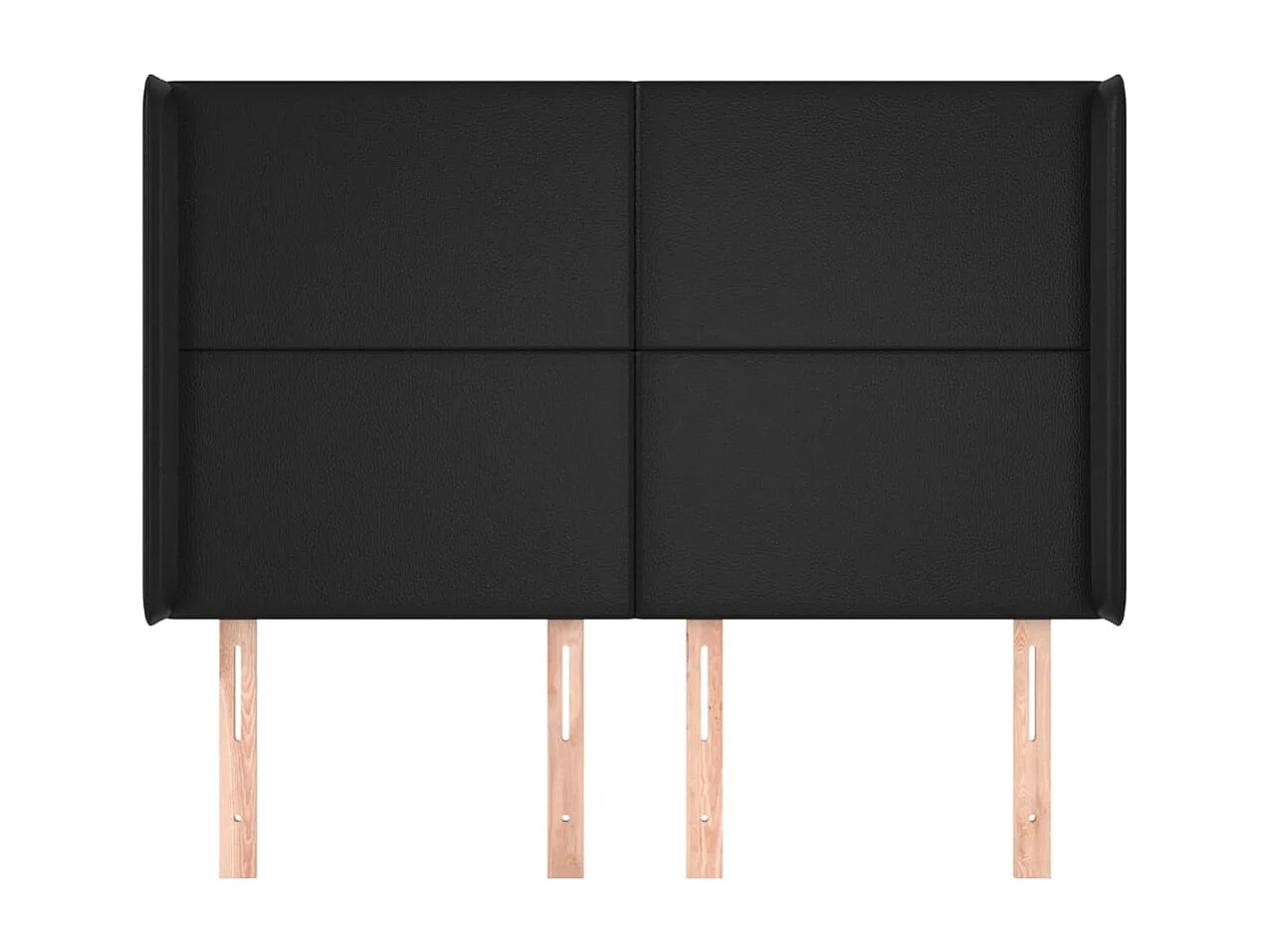 Tête de Lit | Panneau de tête pour lit Moderne avec oreilles Noir 147x16x118/128 cm Similicuir