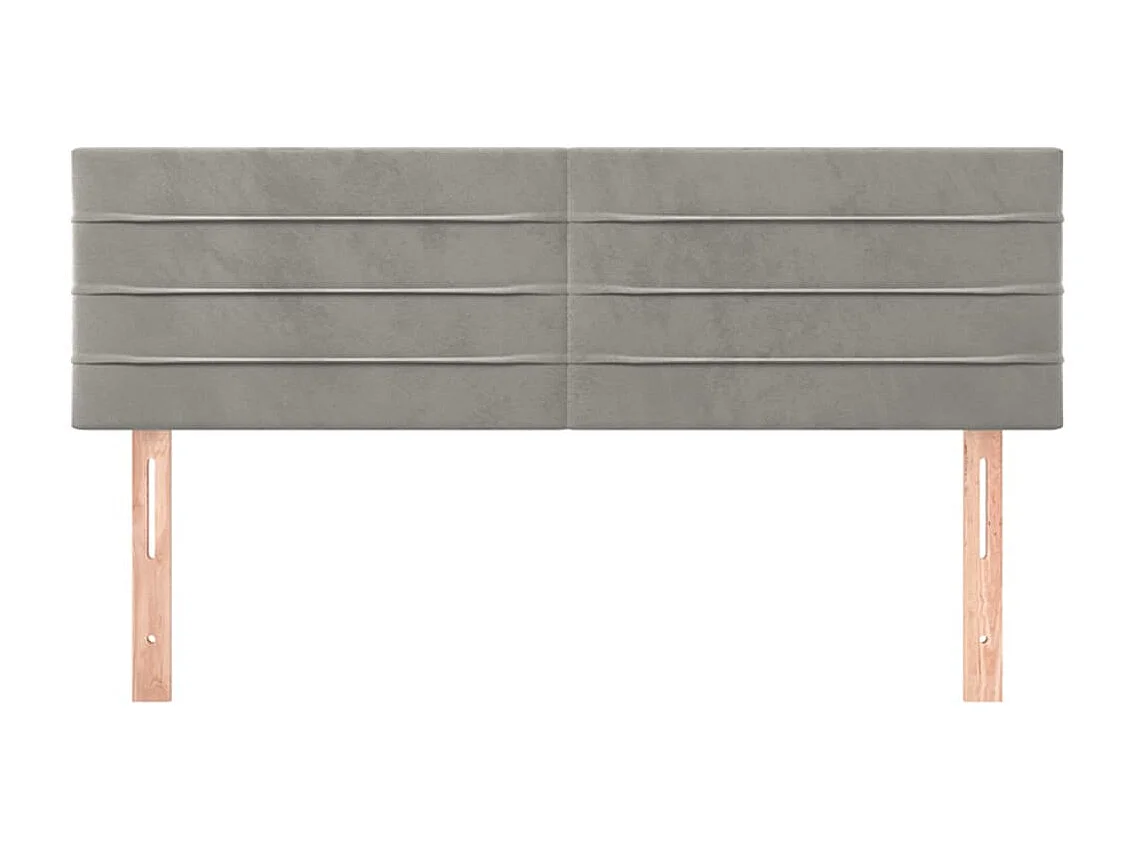 Cabeceros | Cabezal de cama | Mueble de cabecero 2 unidades terciopelo gris claro 72x5x78/88 cm