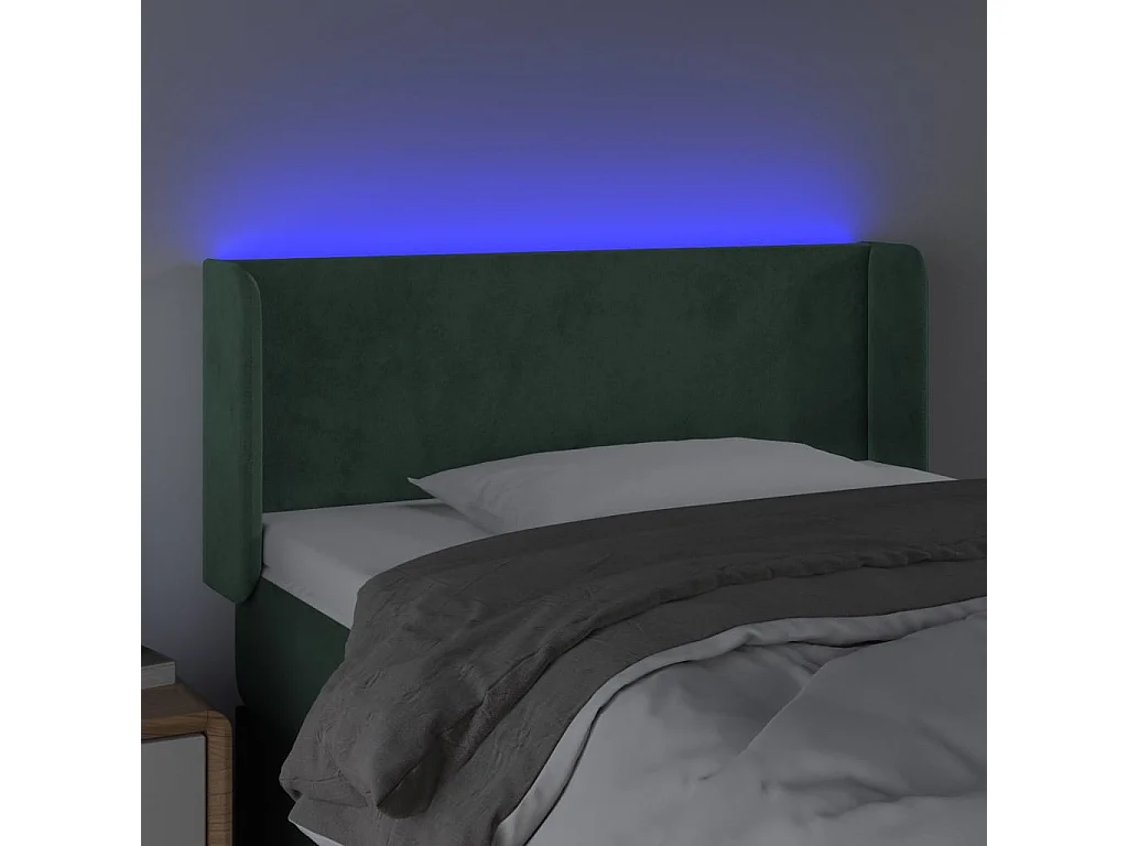 Hoofdbord | Hoofdeinde LED 83x16x78/88 cm fluweel donkergroen