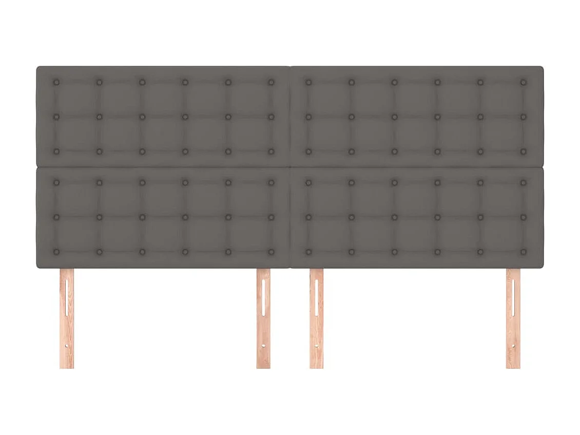 Têtes de lit | Panneaux de tête pour lit Moderne 4 pcs Gris 90x5x78/88 cm Similicuir