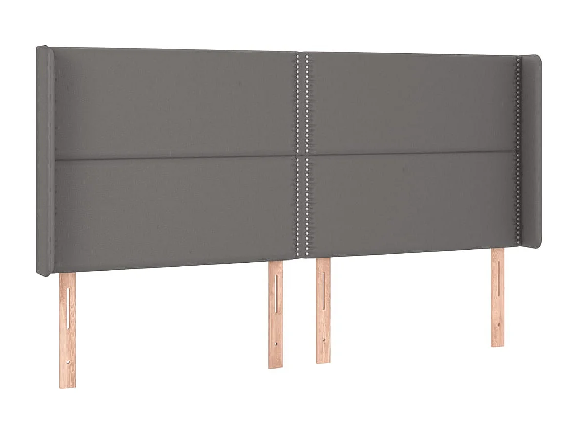 Hoofdbord | Hoofdeinde LED 203x16x118/128 cm kunstleer grijs