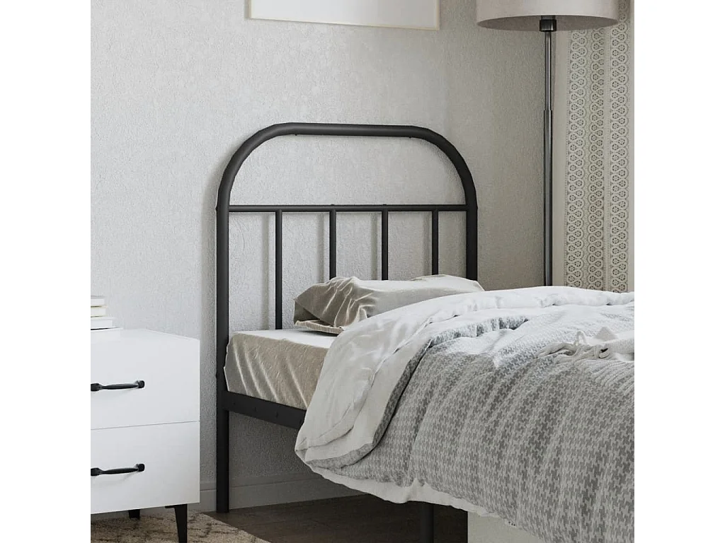 Tête de Lit | Panneau de tête pour lit Moderne métal noir 75 cm