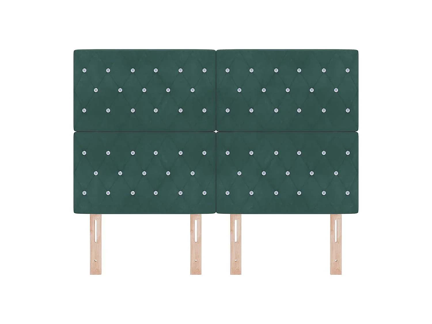 Tête de Lit | Panneau de tête pour lit Moderne LED Argyle Manuel Vert foncé 144 cm Velours