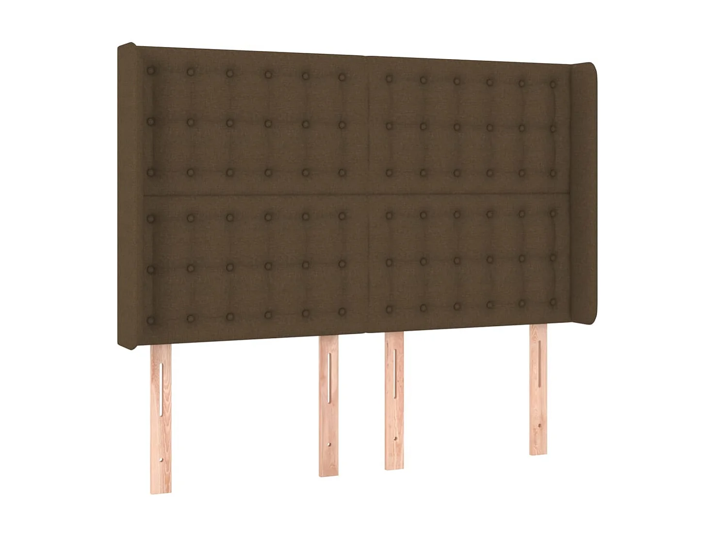 Hoofdbord | Hoofdeinde LED 147x16x118/128 cm stof donkerbruin