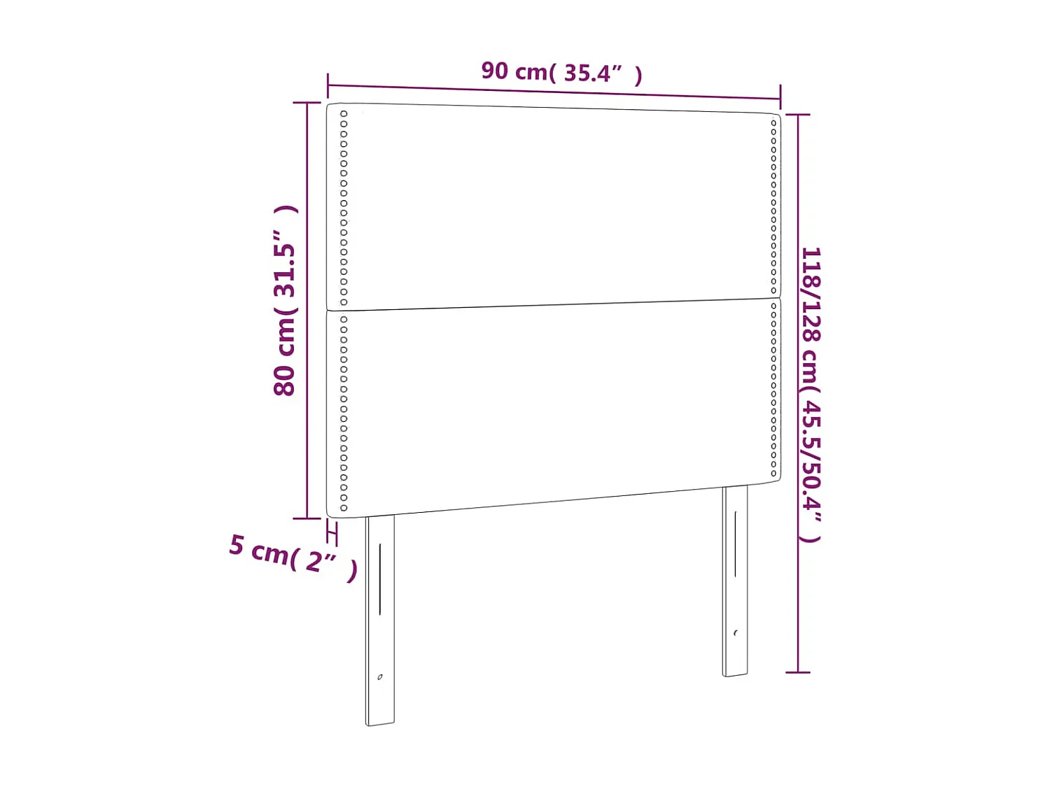 Cabecero | Cabezal de Cama | Mueble cabecero con luces LED tela azul 90x5x118/128 cm