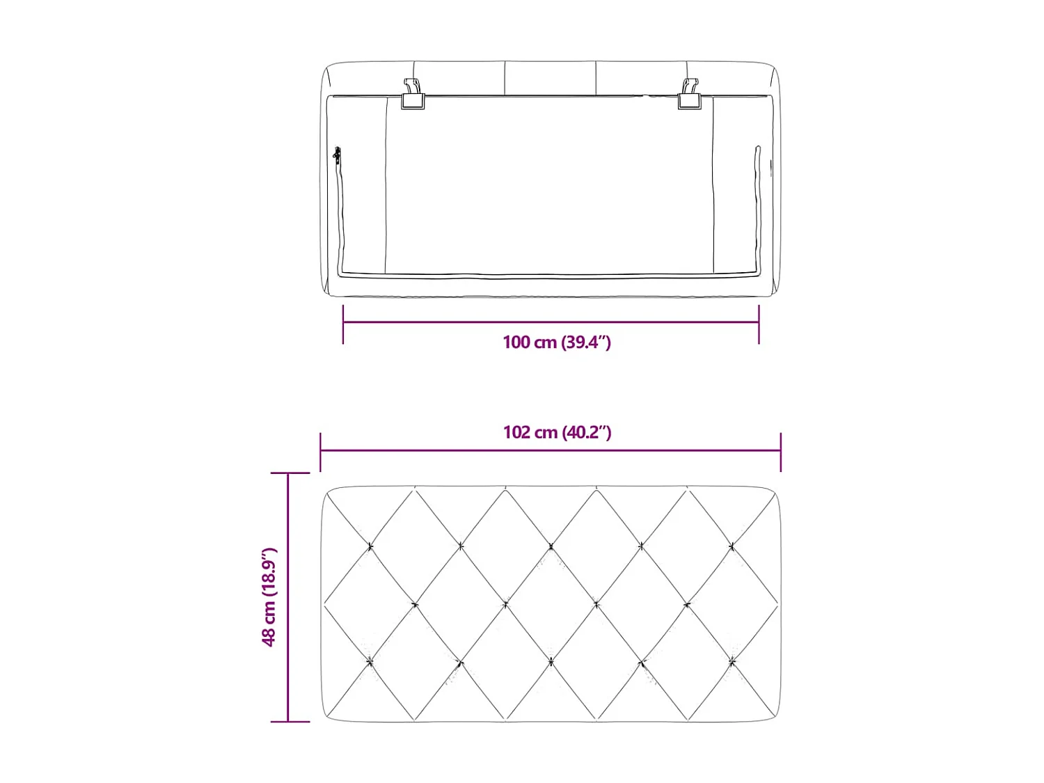 Cabecero de Cama | Cabezal de cama | Mueble de cabecero acolchado terciopelo rosa 100 cm