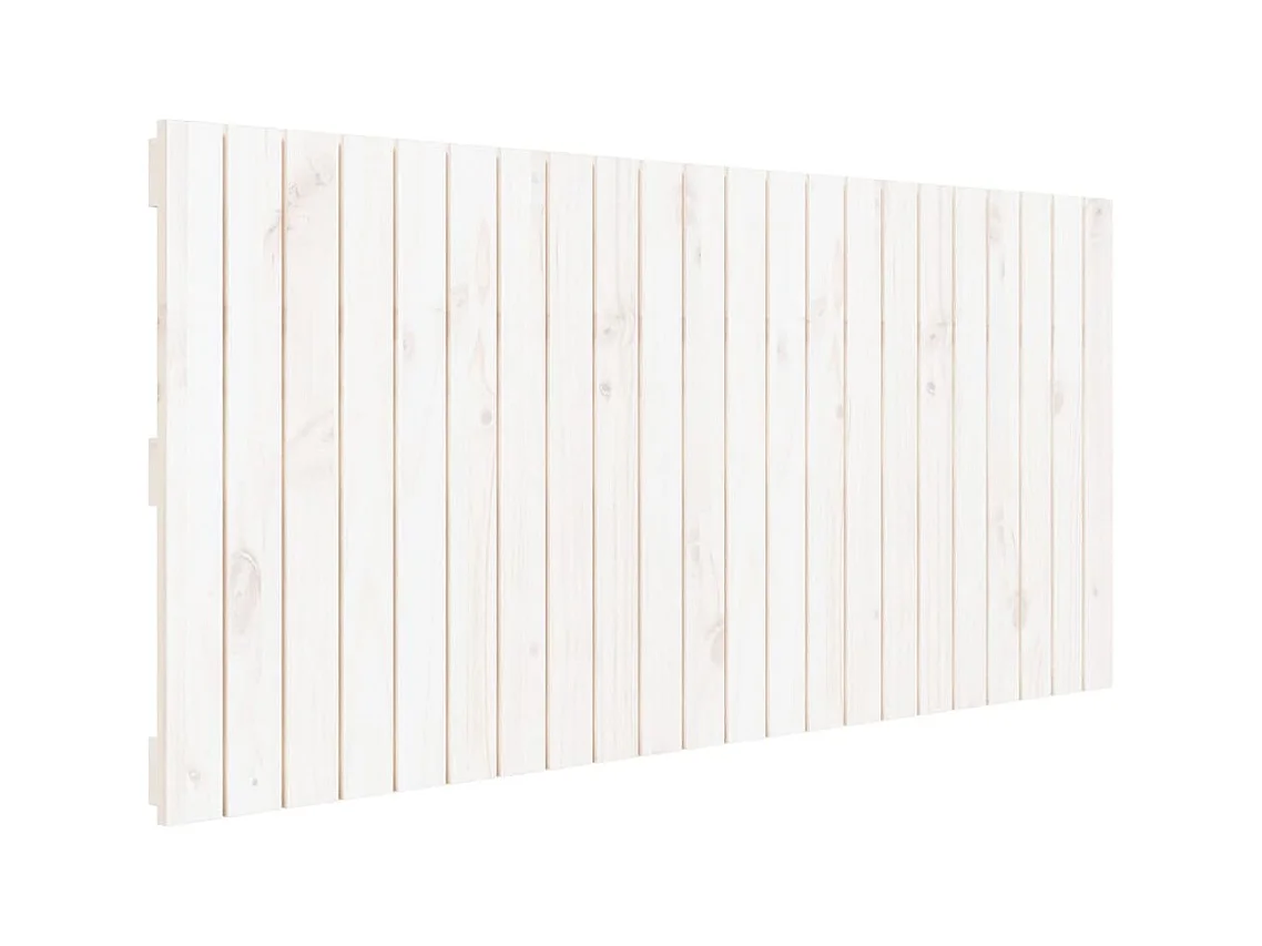 Cabecero de Cama | Cabezal de cama | Mueble de cabecero de pared madera maciza pino blanco 140x3x60 cm