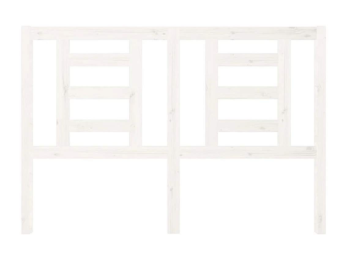 Tête de Lit | Panneau de tête pour lit Moderne Blanc 126x4x100 cm Bois massif de pin