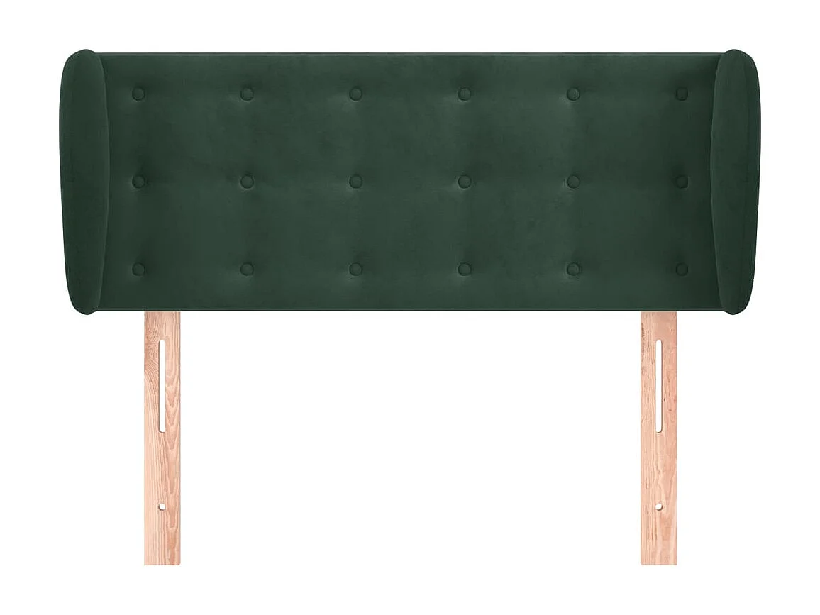 Tête de Lit | Panneau de tête pour lit Moderne avec oreilles Vert foncé 93x23x78/88 cm Velours