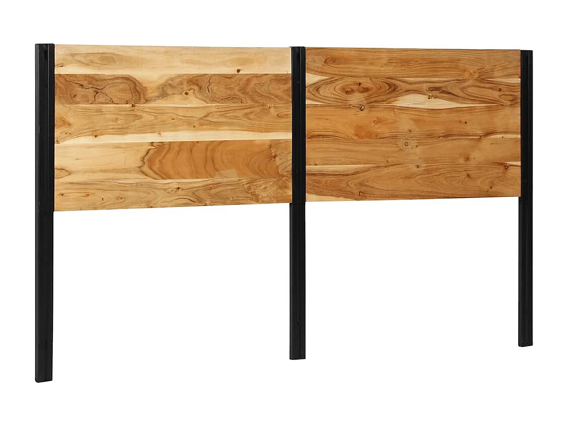 Mueble cabecero | Cabecero | Cabezal de cama 180 cm Madera Maciza Acacia y Hierro
