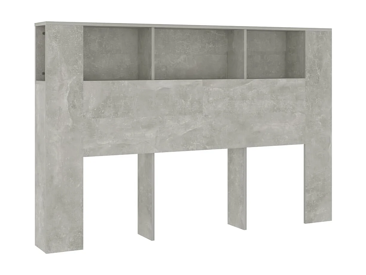Tête de Lit avec rangement | Armoire de tête de lit Gris béton 160x18,5x104,5 cm
