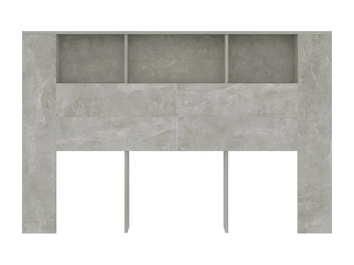 Tête de Lit avec rangement | Armoire de tête de lit Gris béton 160x18,5x104,5 cm
