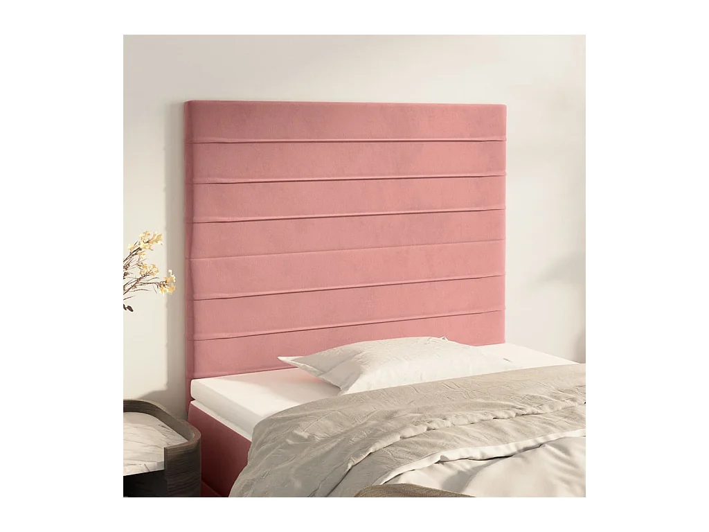 Têtes de lit | Panneaux de tête pour lit Moderne 2 pcs Rose 80x5x78/88 cm Velours