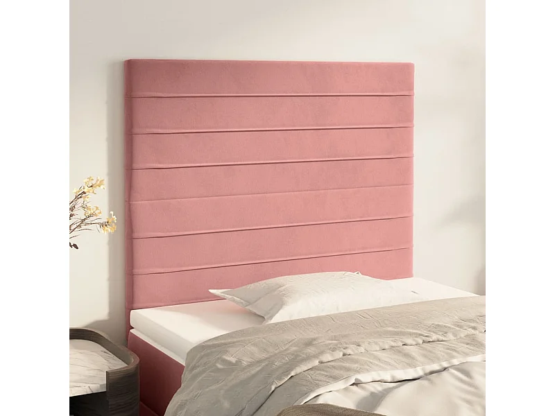 Têtes de lit | Panneaux de tête pour lit Moderne 2 pcs Rose 80x5x78/88 cm Velours