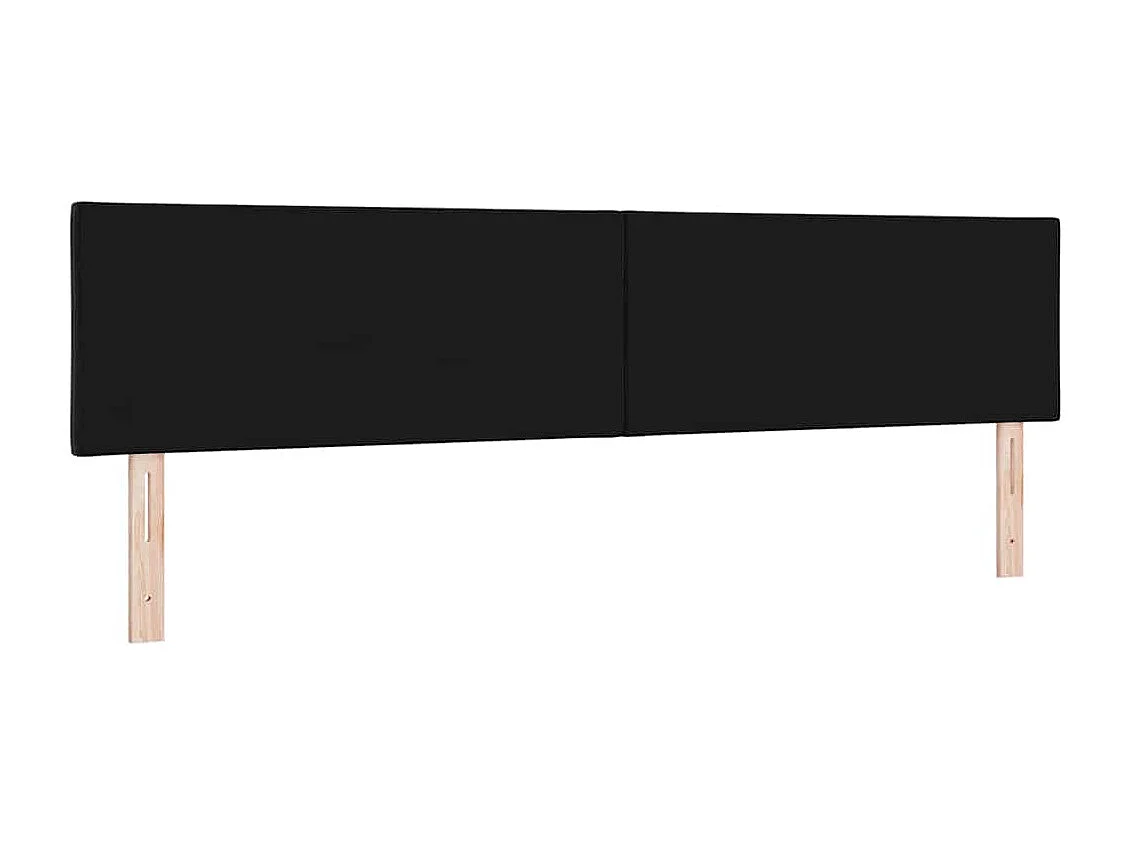 Tête de Lit | Panneau de tête pour lit Moderne LED avec des lumières à LED Noir 200 cm Velours