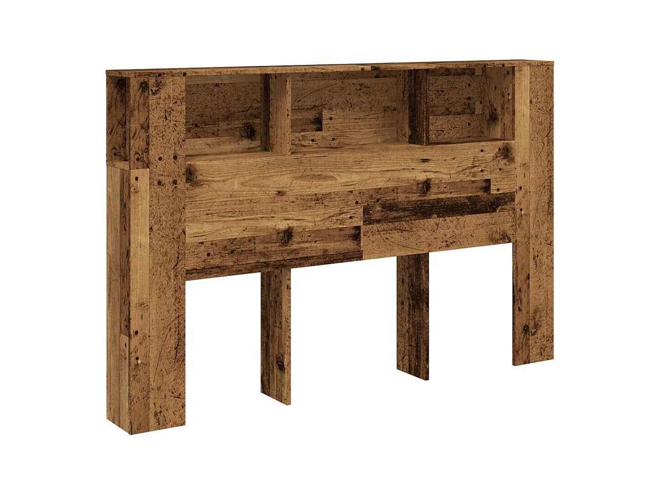 Tête de Lit avec rangement | Armoire de tête de lit vieux bois 160x18,5x103,5 cm